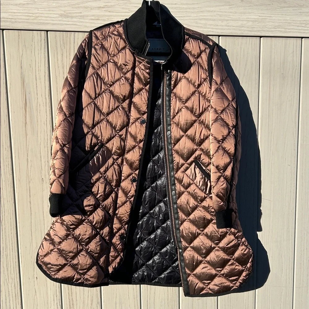 Adroit Atelier Libby Quilted Long Jacket Sepia Bronze - Picture 12 of 14